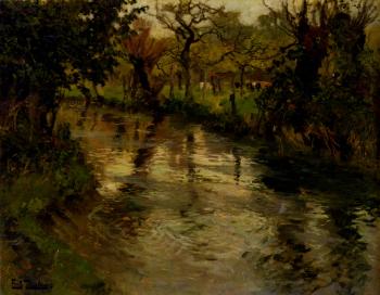 弗裡茨 陶洛 Woodland Scene With A River